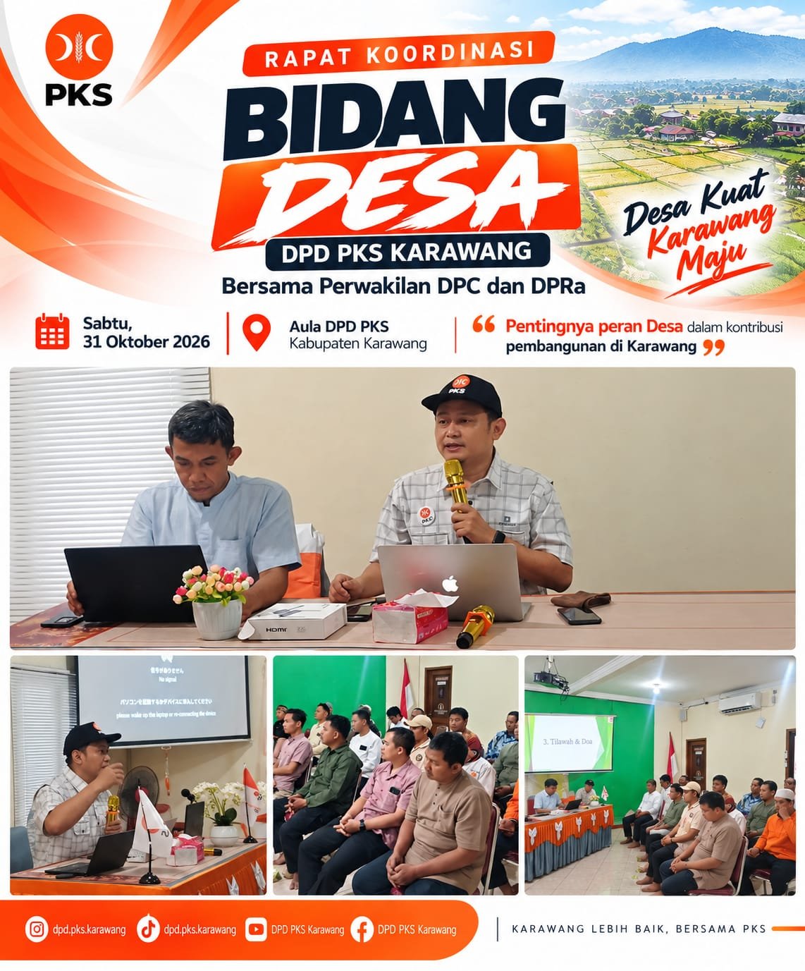 Ketua DPD PKS Karawang Adin Jaelani Sopian Tekankan Pentingnya Peran Desa dalam Membangun Karawang